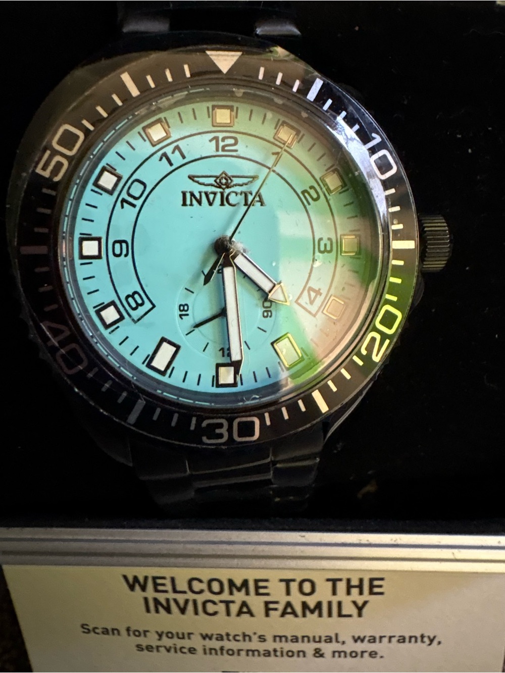 Invicta Pro Diver 50566 Men’s 44mm Tiffany Blue Dial Black Watch NEW Metal Case!